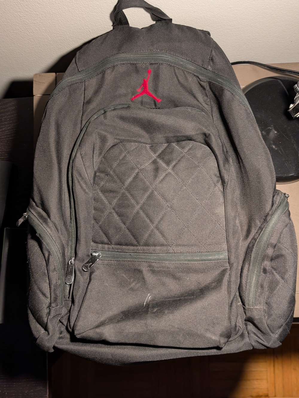 Jordan Black Backpack with Red Jumpman Logo